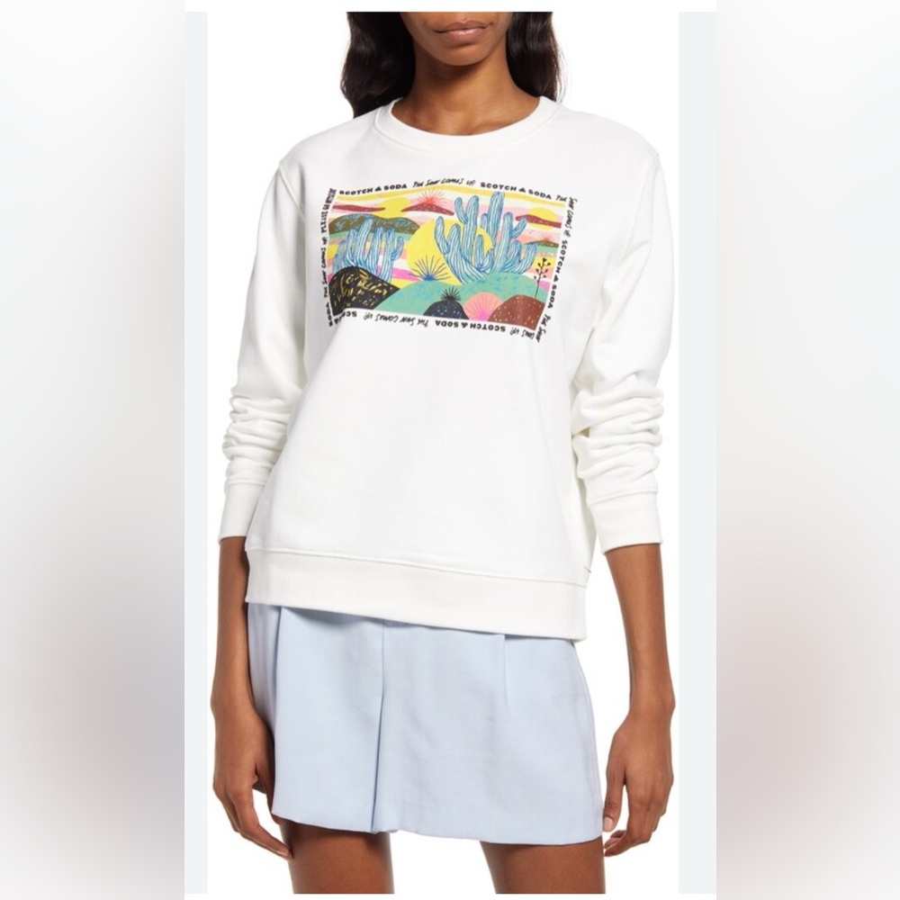 Scotch & Soda White Graphic Sweater